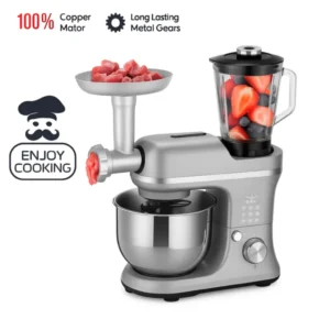 Pétrin 3 en 1 Double Crochets 05L – 1200W Pignon en Metal Matrix MX-6088