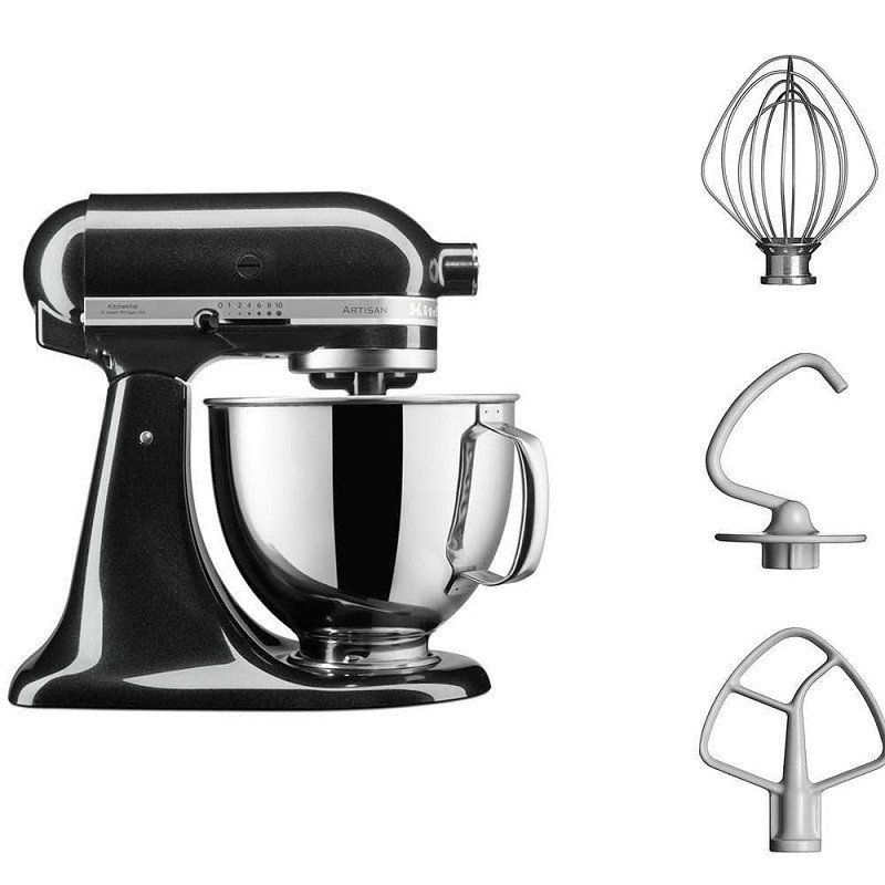 Pétrin - Robot pâtissier - 4.8L 10 vitesses KitchenAid artisan 5KSM125 Noir – Image 2